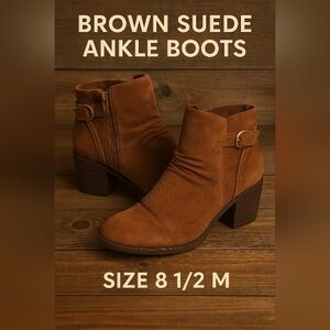 Wear Ever Brown Suede Ankle Boots